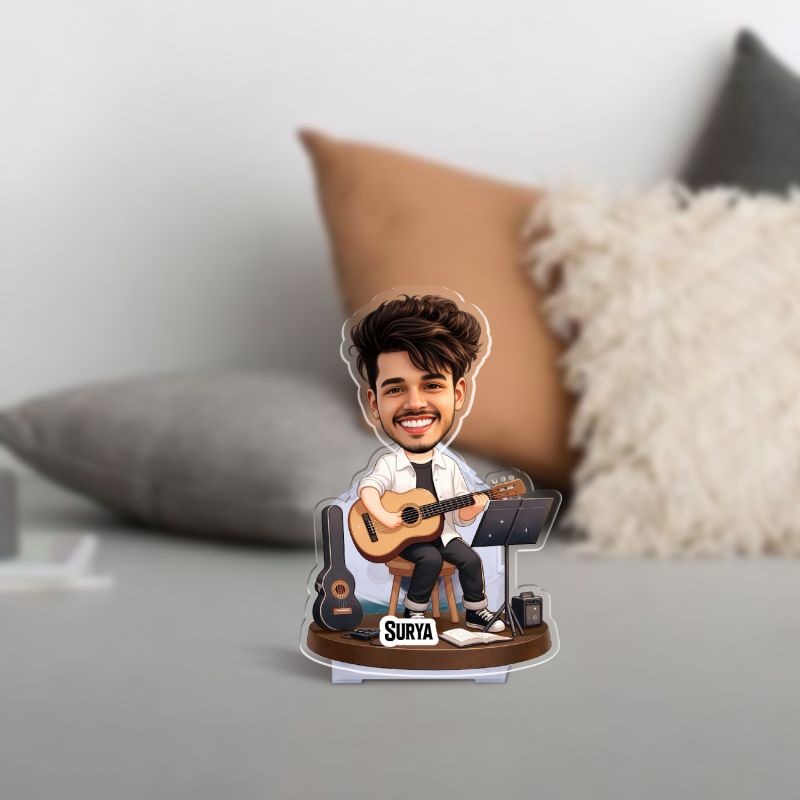 Personalized Music Theme Bobblehead Caricature with Shaking Head Unique Car Dashboard Decor Gift for Musicians, Singers & Music Lovers